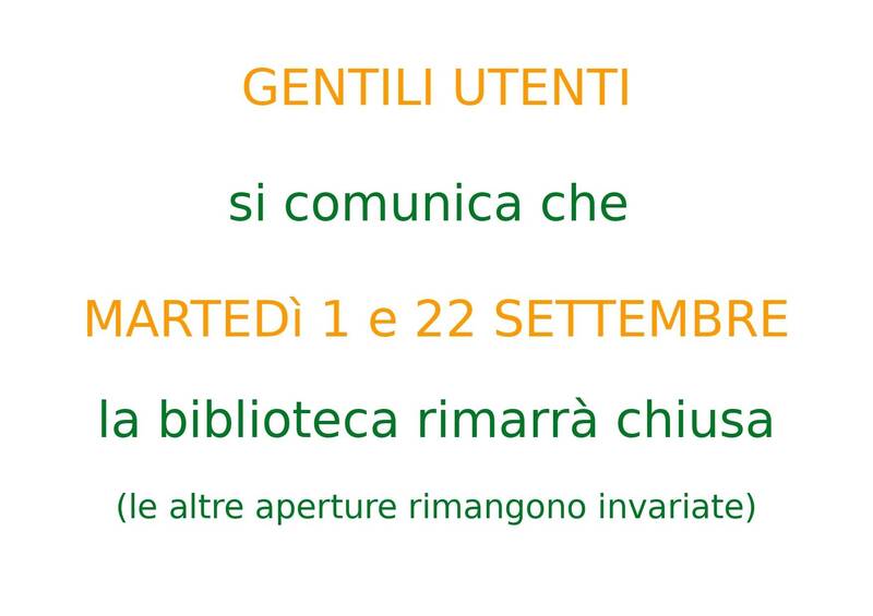 Chiusura Biblioteca