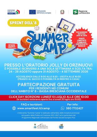 Summer Camp 2026 – Sprint dell'8: iscrizioni aperte dal 13 luglio