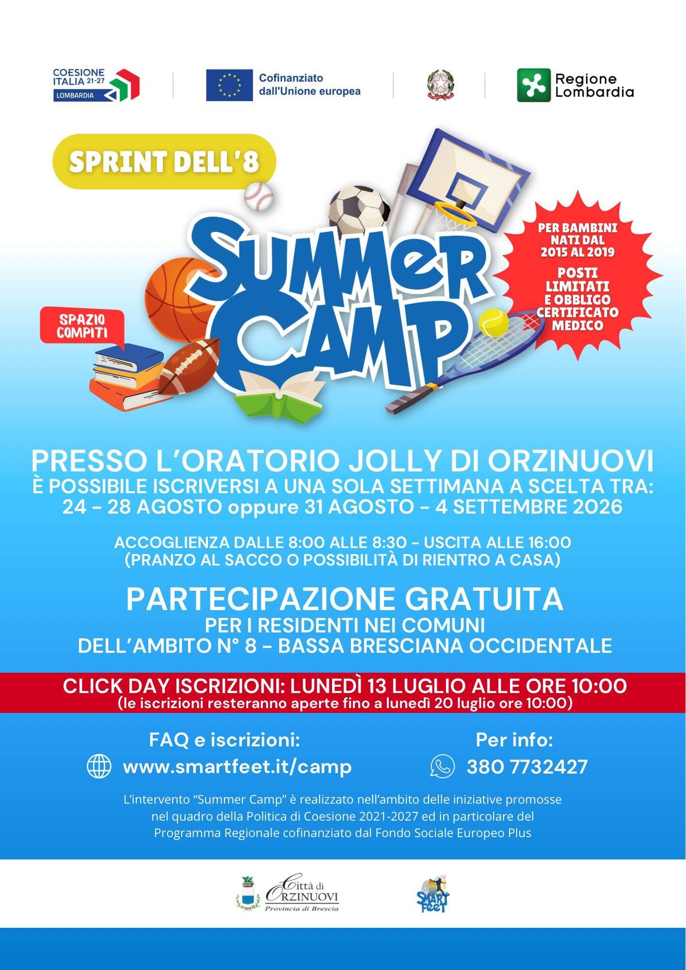 Immagine: Locandina Orzinuovi Summer Camp Bando Sprint